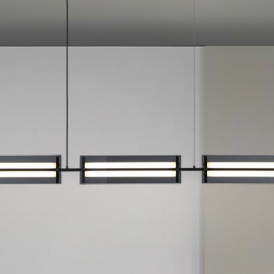 Modern Metal 3-Light Island Light with Adjustable Hanging Length for Living Room