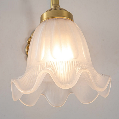 Vintage Metal Bedroom Wall Sconce Fixture with Glass Lampshade