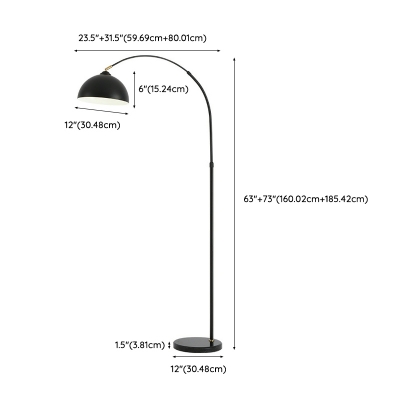Modern Bowl Shape Floor Lamp with Iron Lampshade for Living Room