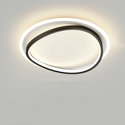 Modern Metal Flush Mount Ceiling Light with Aluminum Lampshade