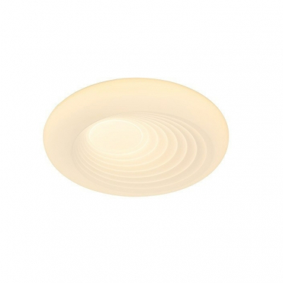 Modern Plastic Lampshade Flush Mount Ceiling Light with Integrated Led