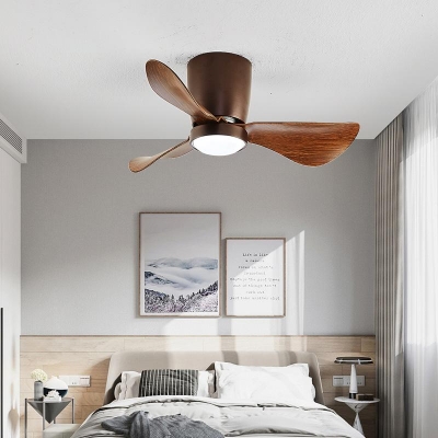 Remote Controlled Modern Metal Ceiling Fan with Dimmable Integrated LED