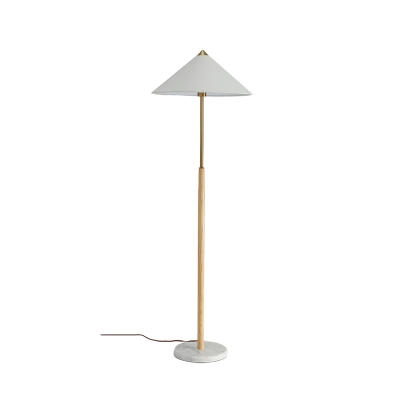 Vintage Pleated Shape Floor Lamp with Fabric Lampshade for Living Room