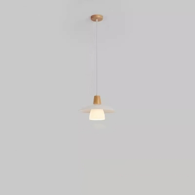 Contemporary Glass Shade Bedroom Pendant Light with Adjustable Hanging Length