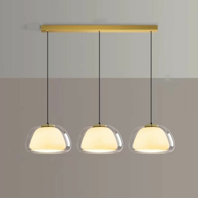 Modern Adjustable Hanging Length Pendant Light with Clear Glass Shade