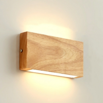 Scandinavian Wood Wall Sconce with Acrylic Lampshade for Living Room