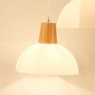 Contemporary Wood Bedroom Pendant Light with Adjustable Hanging Length