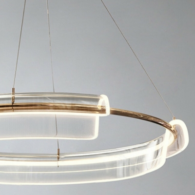 Modern Acrylic Lampshade Chandelier with Adjustable Hanging Length