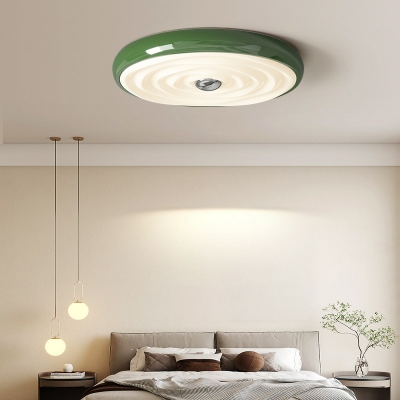 Modern Iron Flush Mount Ceiling Light with Acrylic Lampshade for Bedroom