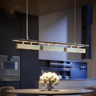 Modern Simple Metal Island Light with Integrated Led for Dining Room