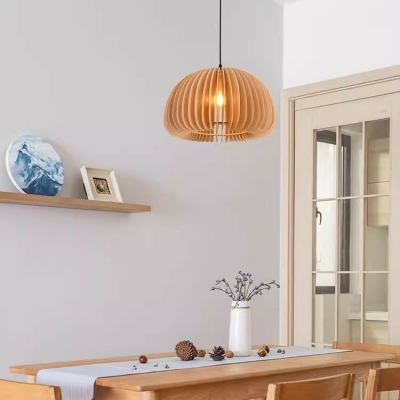 Vintage Pumpkin Dining Room Pendant Light with Adjustable Hanging Length