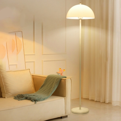 Modern Metal Bowl Shape Floor Lamp with Acrylic Lampshade for Living Room