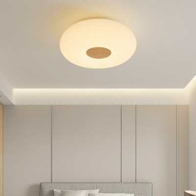 Modern Plastic Flush Mount Ceiling Light Fixture with Integrated Led