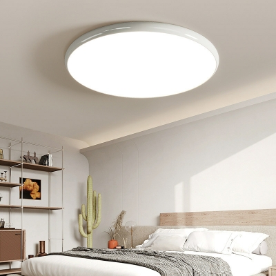 Modern Round Living Room Flush Mount Ceiling Light Fixture with Acrylic Shade