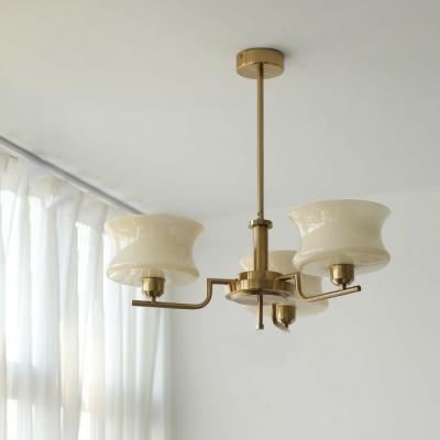 Scandinavian Multi-Light Living Room Chandelier with Glass Lampshade