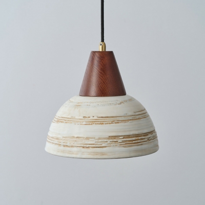 Modern Ceramic Lampshade Living Room Pendant Light Fixture with Hanging Cord