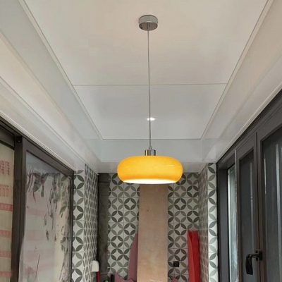 Scandinavian Adjustable Hanging Length Pendant Light Fixture with Glass Shade