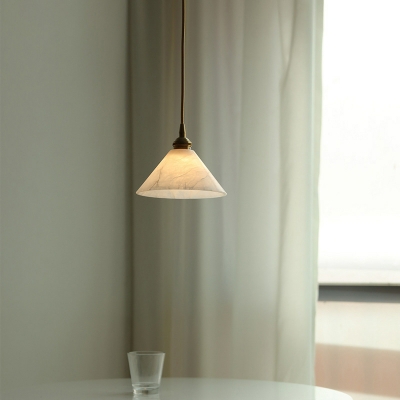 Scandinavian Adjustable Hanging Length Pendant Light with Stone Lampshade