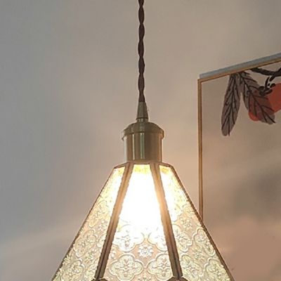 Scandinavian Metal Adjustable Hanging Length Living Room with Glass Lampshade
