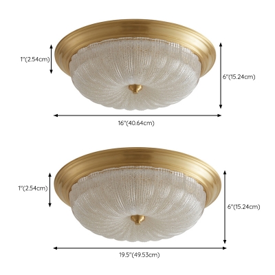 Contemporary Metal Bedroom Ceiling Light Fixture with Glass Shade