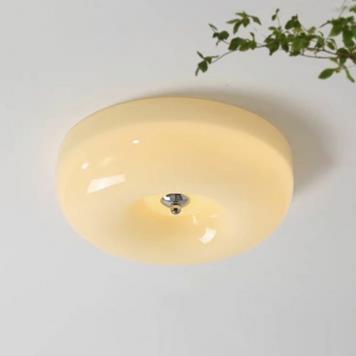 Modern Glass Lampshade Flushmount Ceiling Light with Integrated Led
