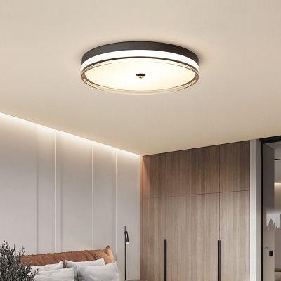 Contemporary Metal Round Ceiling Light Fixture with Integrated Led