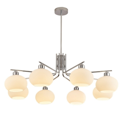 Modern Adjustable Hanging Length Living Room Chandelier Fixture with Glass Shade