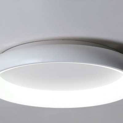 Modern Round Flush Mount Bedroom Ceiling Light with Integrated Led