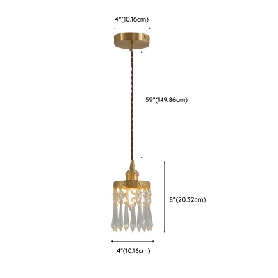 Modern Metal Bedroom Pendant Light Fixture with Adjustable Hanging Length