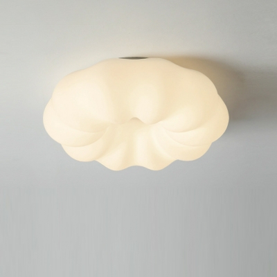 Modern Plastic Lampshade Bedroom Ceiling Light with Integrated Led