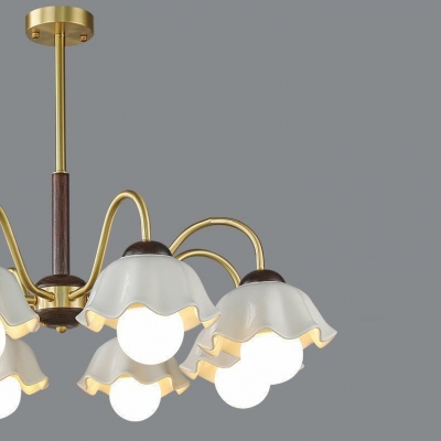 Contemporary Metal Dining Room Chandelier Fixture with Ceramic Shade