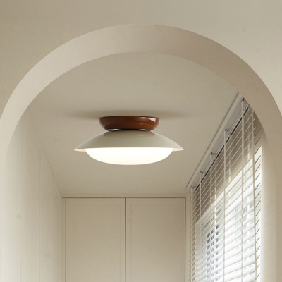 Modern Semi Flushmount Ceiling Light Fixture with Plastic Shade