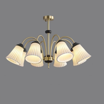 Modern Metal Living Room Chandelier Fixture with Ceramic Shade