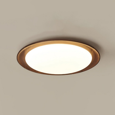 Circular Trendy  Wood 1 Light Exposed Mount Ceiling Sconce with Direct Wired Electric for Living Room