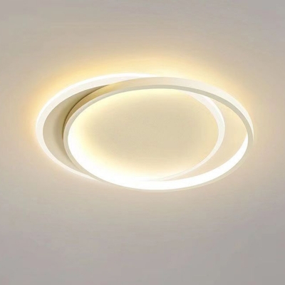 Circle Simplistic  2 Lights Exposed Mount Ceiling Light Fixture in Iron for Living Room