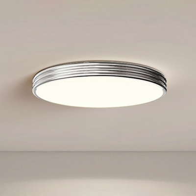 Circular Direct Wired Electric Minimalist Iron Flushmount Ceiling Fixture for Living Room