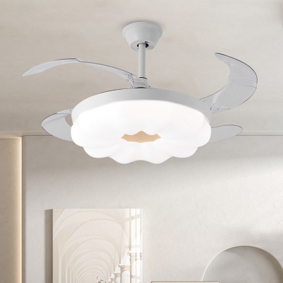 Sleek and Stylish Remote Control LED Ceiling Fan with Clear Blades