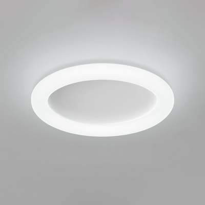 Contemporary Round Flush Mount Ceiling Light Fixture with Plastic Shade