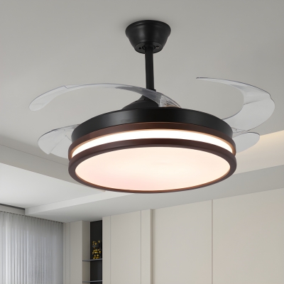 Modern Metal Ceiling Fan with Dimmable LED Light and Remote Control