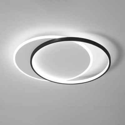Circle Simplistic  2 Lights Exposed Mount Ceiling Light Fixture in Iron for Living Room
