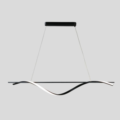 Modern Linear Adjustable Hanging Length Island Light with Acrylic Shade