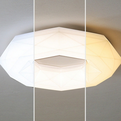 Modern Living Room Flush Mount Ceiling Light Fixture with Integrated Led in White