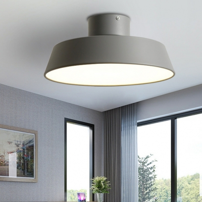 Modern Metal Semi-flushmount Ceiling Light Fixture with Integrated Led