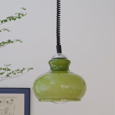 Scandinavian Glass Pendant Light Fixture with Adjustable Hanging Length