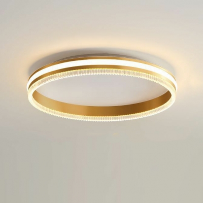 Modern Metal Round Flushmount Ceiling Light with Acrylic Lampshade