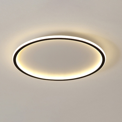 Contemporary Round Living Room Ceiling Light Fixture with Acrylic Shade