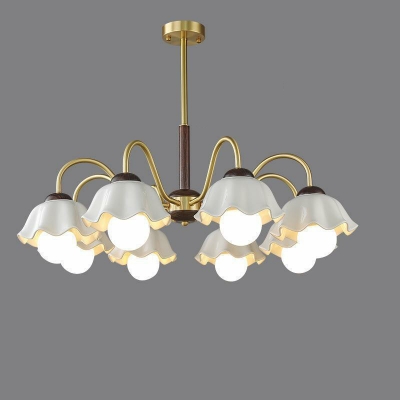 Contemporary Metal Dining Room Chandelier Fixture with Ceramic Shade
