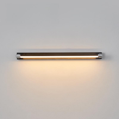 Simplistic Linear Directed Downward Bathroom Vanity Light for Basement Adapted for Led Light with Chalk Shade