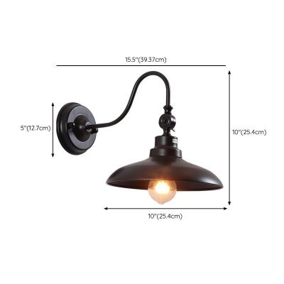 1 Light Down Wall Sconce for Outdoor Adapted for LED/Incandescent/Fluorescent with Ferruginous Midnight Black Shade