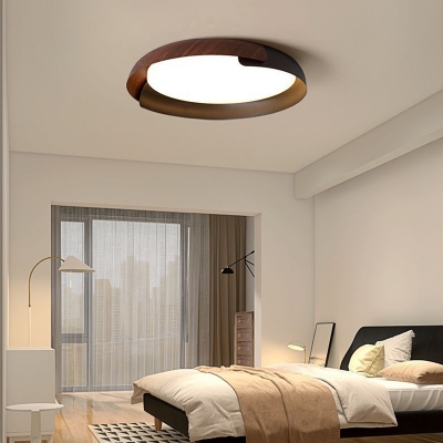 Circle Iron Trendy Living Room Flushmount Ceiling Lamp with Direct Wired Electric